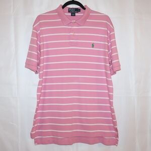 Polo Ralph Lauren Striped Pink and White Polo Shirt